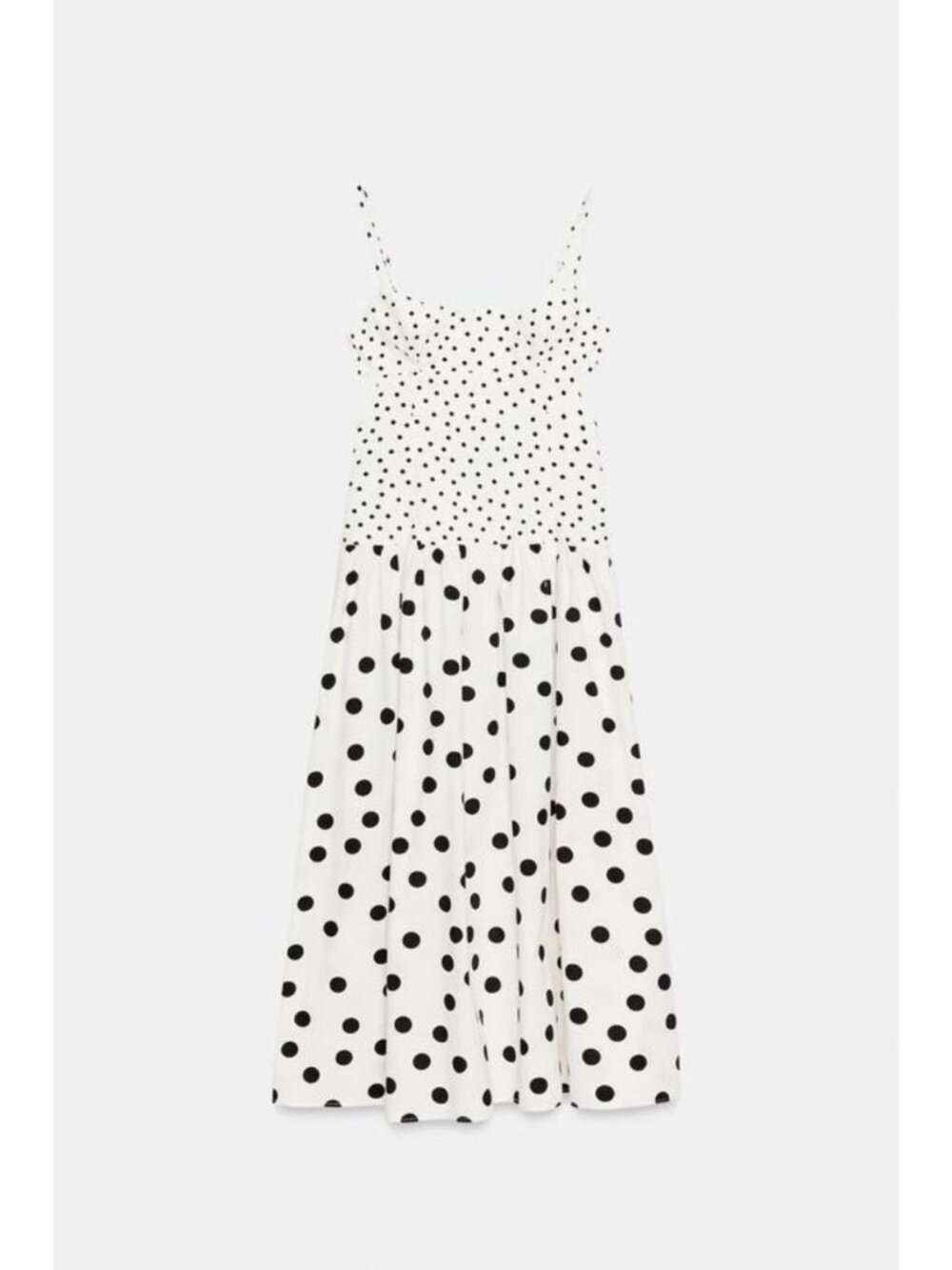 ZARA POLKA DOT STRAPPY MIDI DRESS